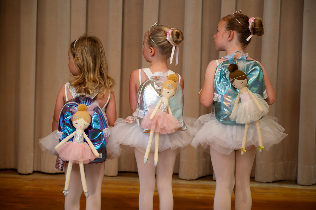 School Bag & Doll Set — Silver